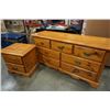 Image 1 : PINE 7 DRAWER DRESSER WITH 2 DRAWER NIGHTSTAND