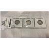 Image 1 : 3 VINTAGE CANADIAN SILVER 25 CENTS - 1910, 1912, 1913 .925 SILVER