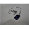 Image 3 : SWAROVSKI CRYSTAL NECKLACE WITH PURPLE FACETED STONE PENDENT