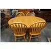 Image 1 : ROUND DINING TABLE WITH LEAF 4 HOOPBACK CHAIRS