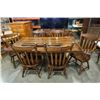 Image 1 : WALNUT DINING TABLE WITH 2 LEAFS AND 6 CHAIRS