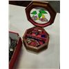 Image 2 : 2 JEWELRY CASES AND BOX OF JEWELRY AND MORE