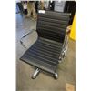 Image 1 : CHROME AND BLACK LEATHER LOOK GAS LIFT OFFICE CHAIRS