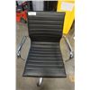 Image 2 : CHROME AND BLACK LEATHER LOOK GAS LIFT OFFICE CHAIRS