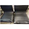 Image 2 : 2 CHROME AND BLACK LEATHER LOOK GAS LIFT OFFICE CHAIRS