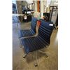 Image 2 : 2 CHROME AND BLACK LEATHER LOOK GAS LIFT OFFICE CHAIRS