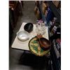 Image 1 : SERVING TRAYS, FIRE KING DISH, WOOD PINEAPPLE BOWL