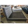 Image 2 : DARK GREY KING SIZE FABRIC BED FRAME WITH UNDERBED STORAGE
