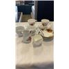 Image 1 : 2 BONE CHINA CUPS AND SAUCERS, ASSORTED SAUCERS AND CUPS, AND 2 CREAMERS