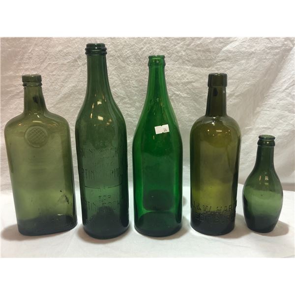 Antique Green Bottles