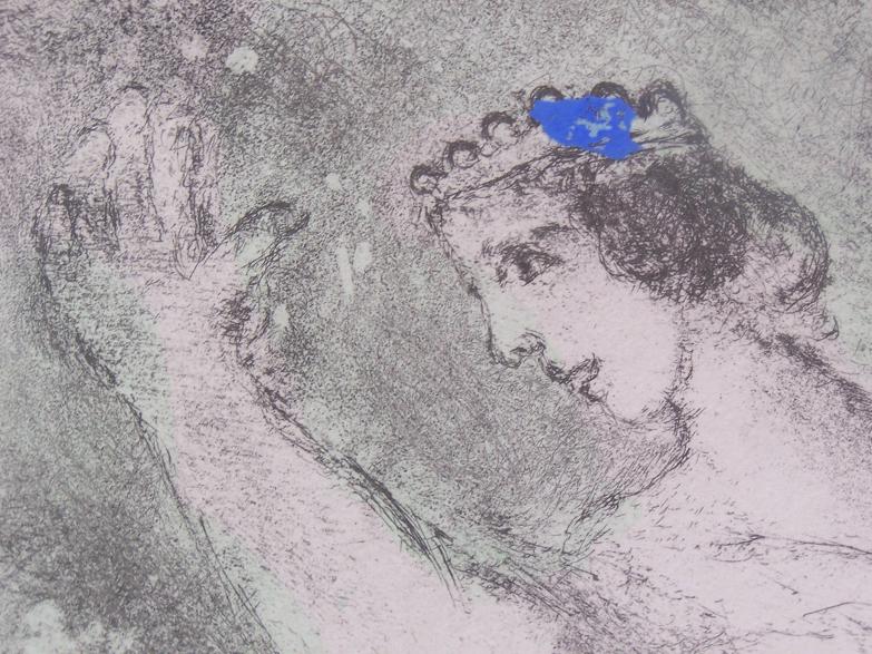 MARC CHAGALL HAND COLORED Etching Bible Watercolor