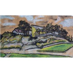HUGO SCHEIBER Signed Painting Hungarian Art Cubism