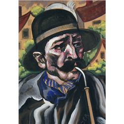 HUGO SCHEIBER Signed Painting Hungarian Art Cubism