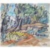Image 1 : J. EISENSCHER Watercolor Israeli Cubism