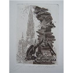 KARL BLOSSFELD Sig Etching German 1972