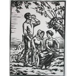 PAUL EMIL COLIN Woodcut Art Deco 1915