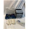 Image 1 : Embroidery paint and thread and storage containers