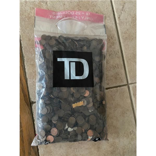 $25 bag of pennies