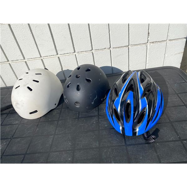 3 helmets