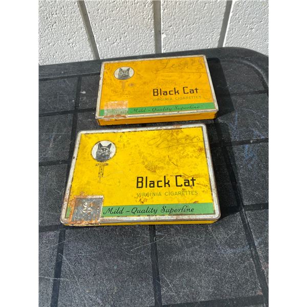 Black cat cigarette tins