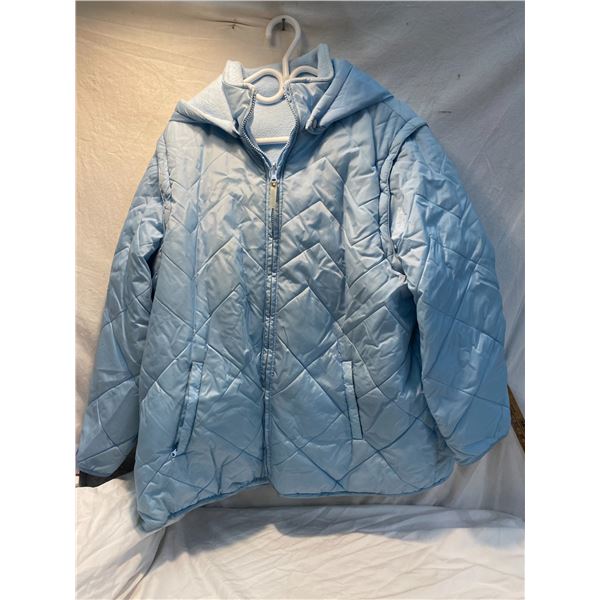 Blue jacket size not shown