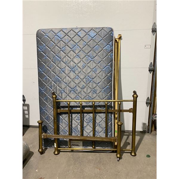 Brass bed frame mattress and box spring