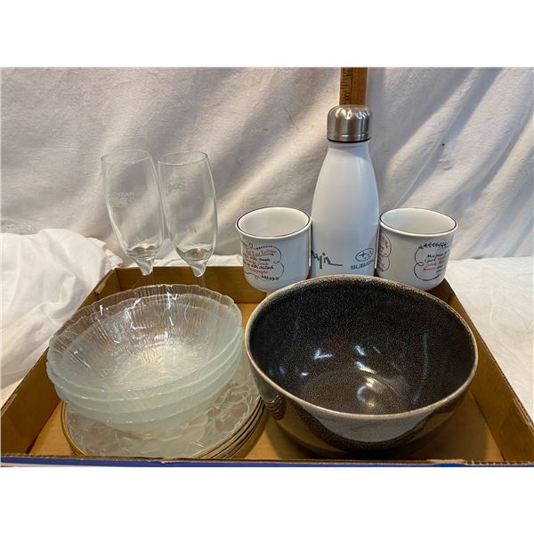 Dishes, water bottle etc