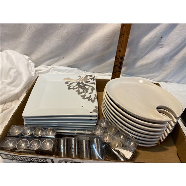 Dishes and salt and pepper shakers