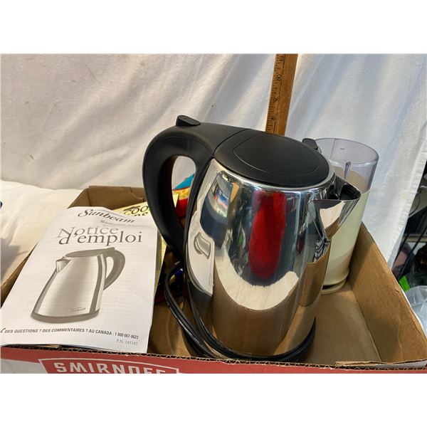 Sunbeam kettle, coffee grinder