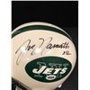 Image 2 : JOE NAMATH SIGNED NY JETS FOOTBALL HELMET PASTIME COA