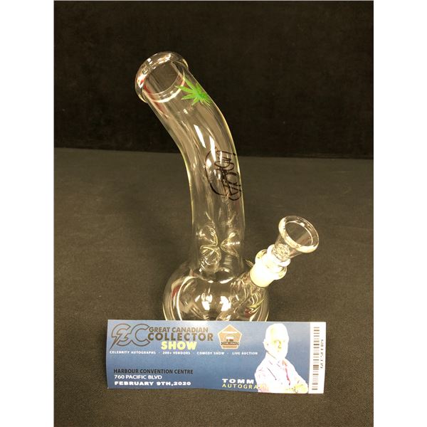 TOMMY CHONG SIGNED 8" GLASS BONG w/ BOWL (GCCS COA)