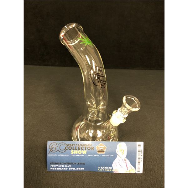 TOMMY CHONG SIGNED 8  GLASS BONG w/ BOWL (GCCS COA)