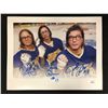 Image 1 : SLAP SHOTS THE HANSON BROTHERS TRIPLED SIGNED 8X10 PHOTO (JSA COA)