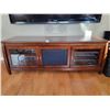 Image 1 : Wood TV Stand (Stereo Not Included) 59.5"w x 20"d x 22"h