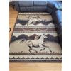 Image 1 : Lodge Themed Brown Running Horse Area Rug 5' x 8'
