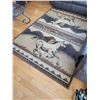 Image 3 : Lodge Themed Brown Running Horse Area Rug 5' x 8'