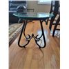 Image 4 : 3pc Metal Base, Glass Top Coffee Table & End Tables (Coffee Table 47.5" x 31" x 18.5")