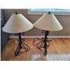 Image 1 : Modern-Contemporary Style Lamps x2 (33"h x 21"w with shade)