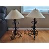 Image 4 : Modern-Contemporary Style Lamps x2 (33"h x 21"w with shade)