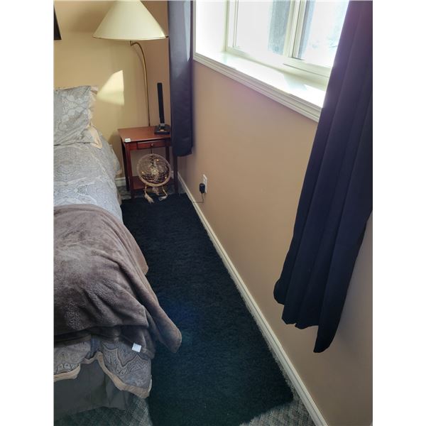 Side Table & Black Shag Runner (80L x 26W) & Two Lamps & Dream Catcher