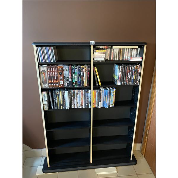 Bookshelf with Cassette Tapes, CDs & DVDs (Shelf is 37"w x 6"d x 52.5"h)