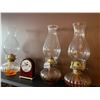 Image 4 : Oil Hurricane Lamps x3 & Quartz Desk Clock