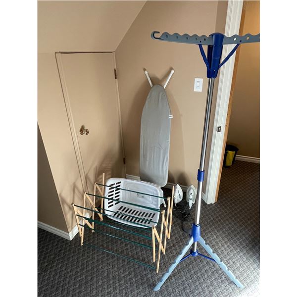 Black & Decker Steam Iron - Sunbeam Steam Iron - Ironing Board - Clothes Hamper - Clothes Racks x2