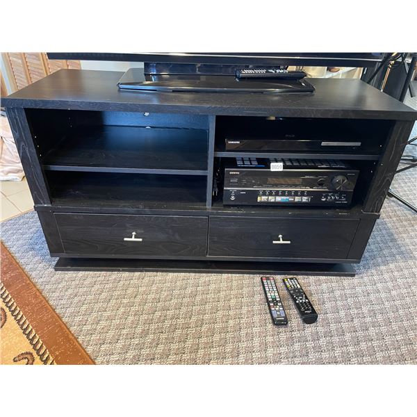 TV Stand (Black) With Samsung Blu-Ray Player Model BD-C5500 & Onkyo Receiver TXSR508