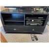 Image 2 : TV Stand (Black) With Samsung Blu-Ray Player Model BD-C5500 & Onkyo Receiver TXSR508