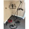 Image 1 : Tambourine - Hercules Sheet Music Stand - On Stage Microphone Stand - Marshall Foot Peddle...