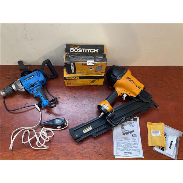 Mastercraft Low Gear Corded Drill M4S2B8 - Electric Engraver - Bostitch Pneumatic Stick Nailer F28WW