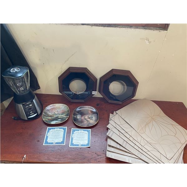 Brand New Placemats x8 - Collector Plate Frames x2 - Oster 18 Speed Blender - Collector Plates