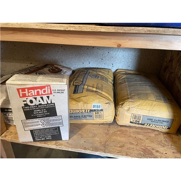 Quikrete Concrete Mix 30kg x2 - Quikrete Jointing Sand 36.3kg - Handi Foam Quick Cure