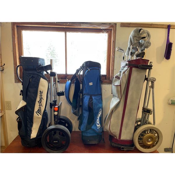 Macgregor Wheeling Golf Bag - Callaway Golf Bag - Golf Bag with 11 Clubs & Wheel Cart